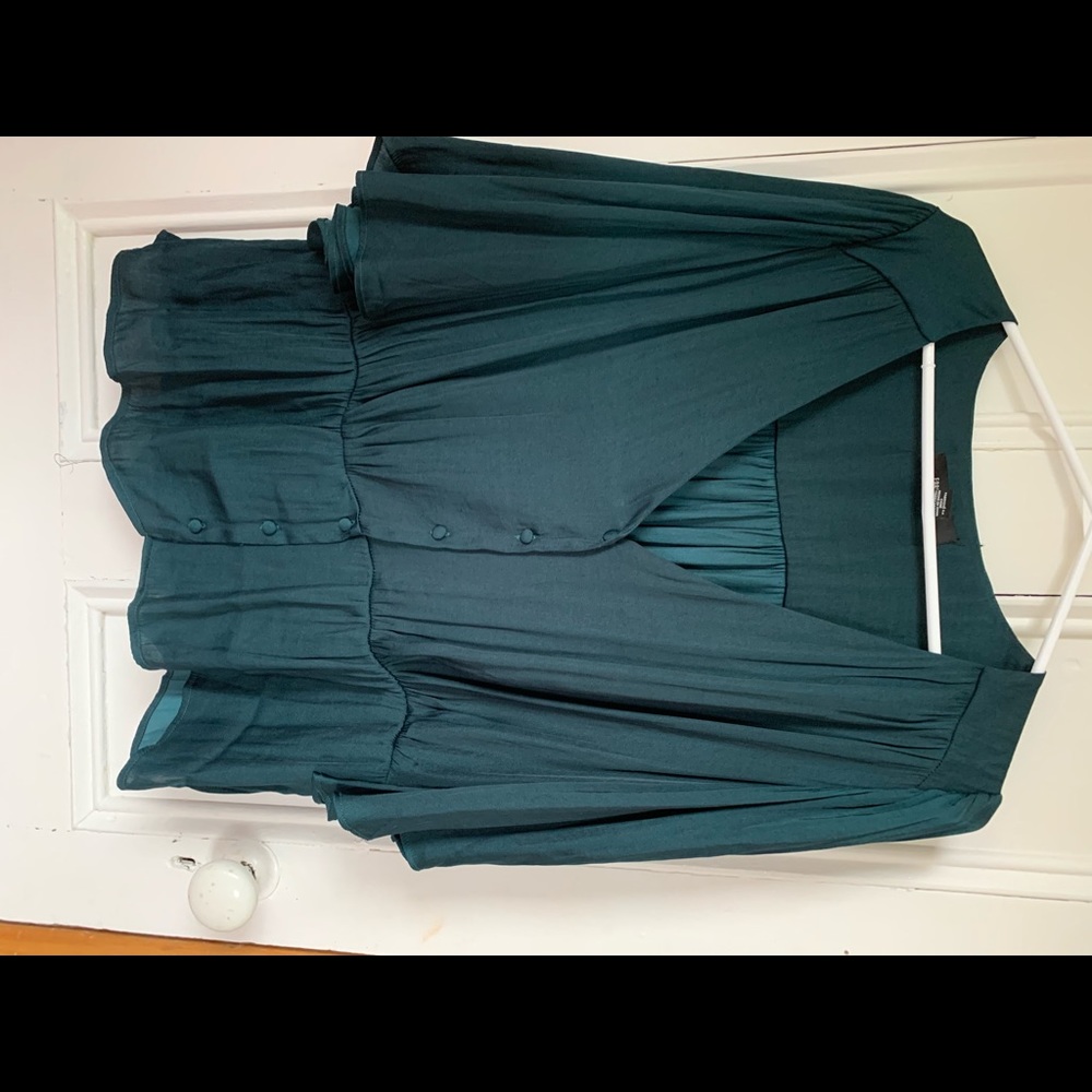 COPY - peplum turquoise blouse